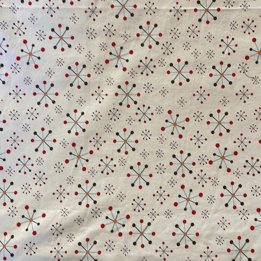 Atomic Vintage inspired print cotton 88” long (almost 2.5 yards) 42” wide